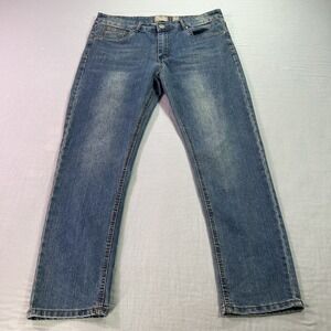 Stitches & Rivets Jeans Mens 34x30 Blue Tapered Leg Flex Denim Pants Adult